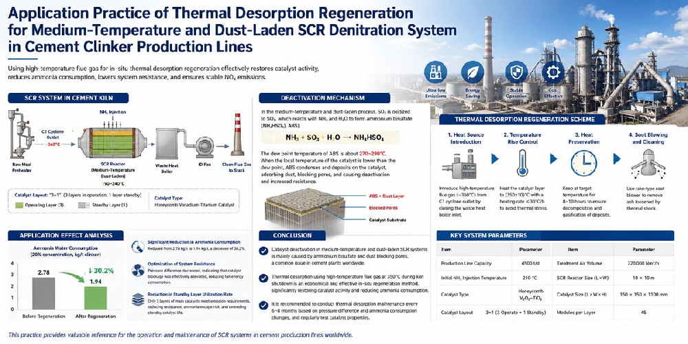 Application Practice of Thermal Desorption Regeneration for Medium-Temperature and Dust-Laden SCR Denitration System in Cement Clinker Production Lines.jpg