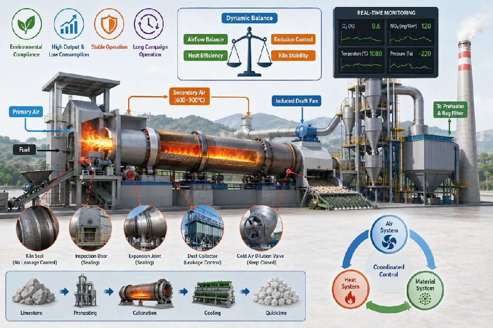 Stable Production, Cost Reduction, and Environmental Compliance in Lime Rotary Kilns — Practical Control Strategies Based on Air–Heat–Material System Coordination.jpg
